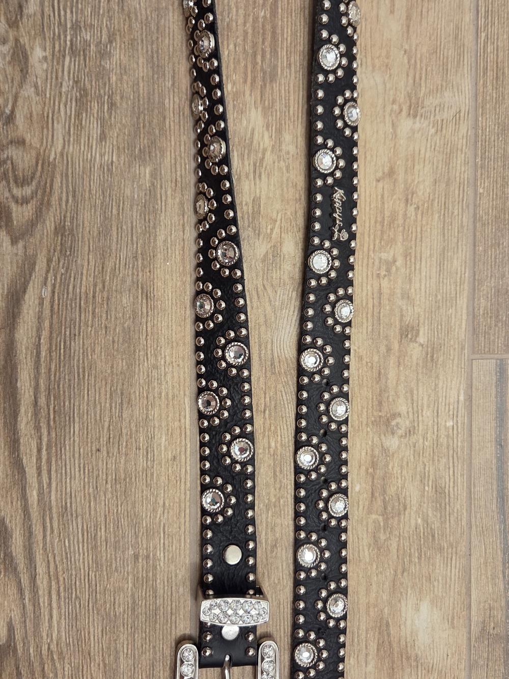 Kippys Black Rhinestone Embellished Women's Belt